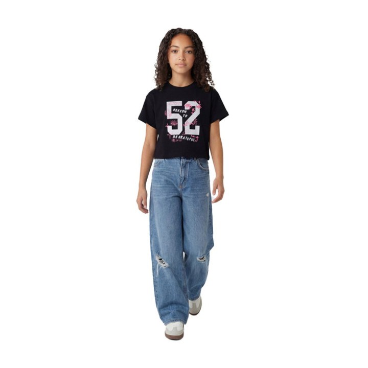 Champion Maglietta Palestra Logo Nero Bambina