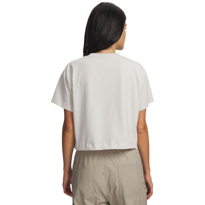 Under Armour Cropped T-Shirt Bungee Avorio Donna