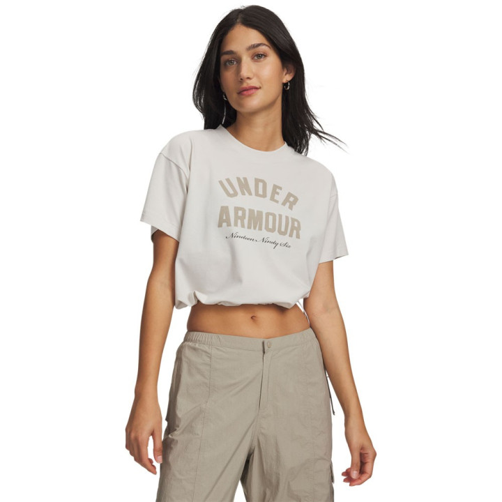 Under Armour Cropped T-Shirt Bungee Avorio Donna
