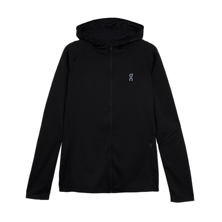 On Felpa Running Climate Zip Nero Donna