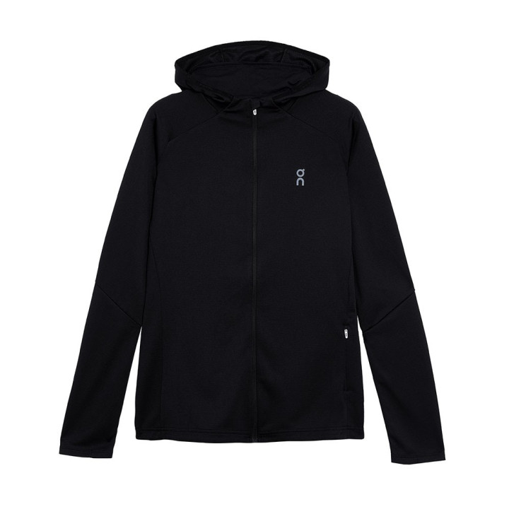 On Felpa Running Climate Zip Nero Donna