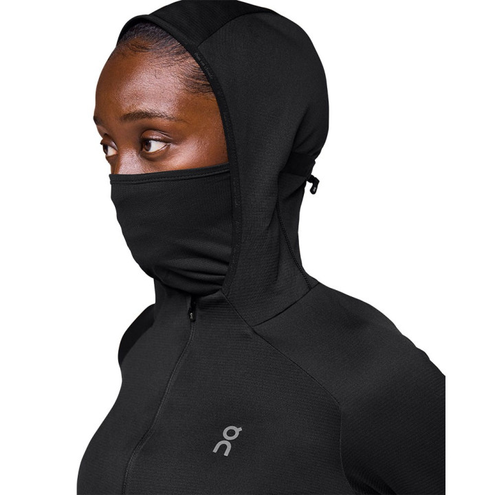 On Felpa Running Climate Zip Nero Donna