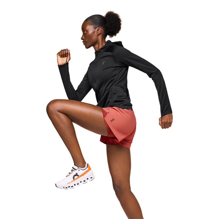 On Felpa Running Climate Zip Nero Donna