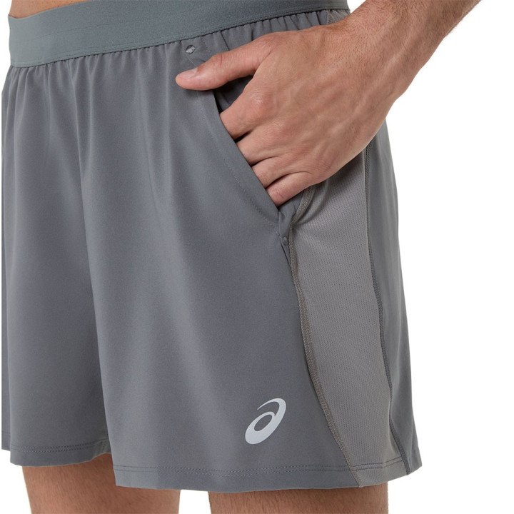 Asics Pantaloncini Running Road 5" Clay Grigio Uomo