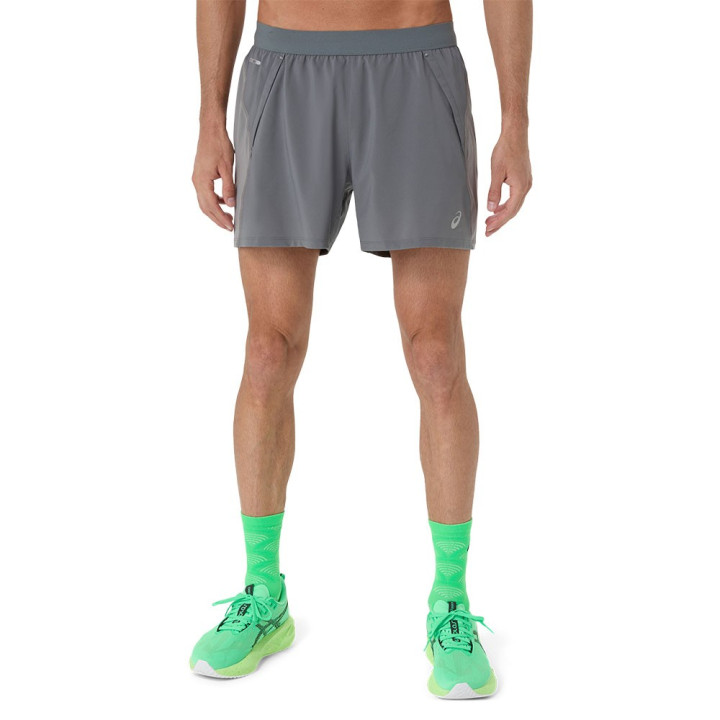 Asics Pantaloncini Running Road 5" Clay Grigio Uomo