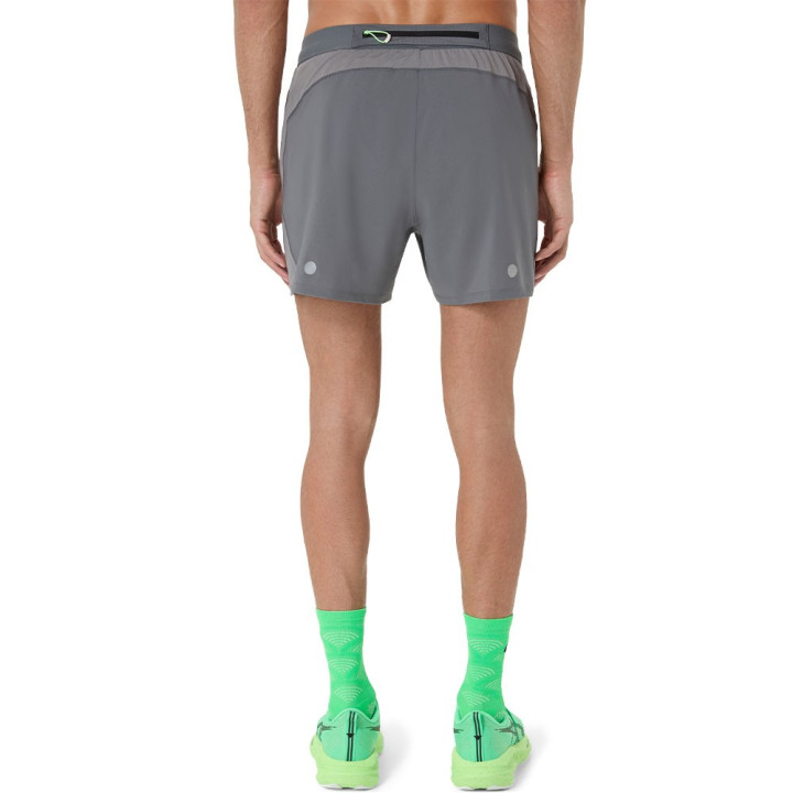 Asics Pantaloncini Running Road 5" Clay Grigio Uomo