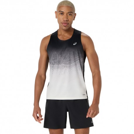 Asics Canotta Running Road Fade Performance Nero Cream Uomo