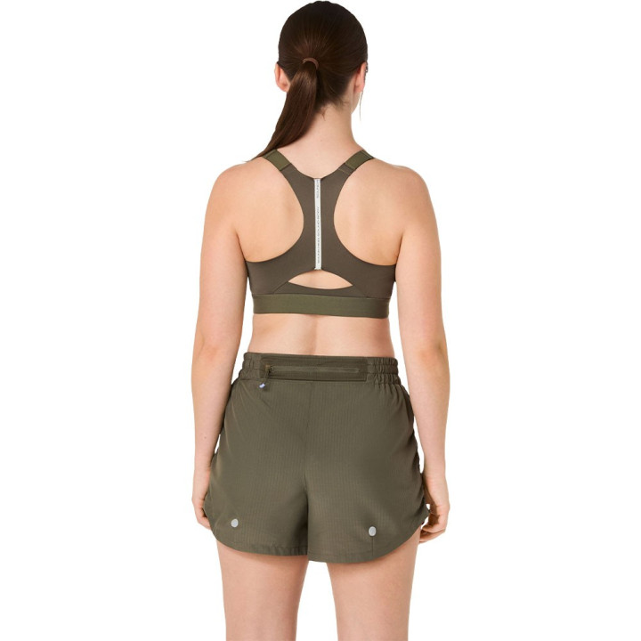 Asics Reggiseno Sportivo Road Zip Dark Olive Donna