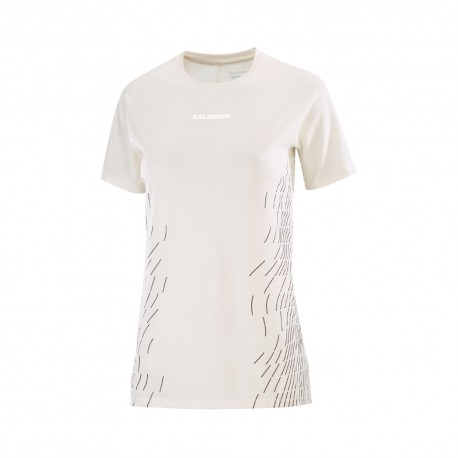 Salomon T-Shirt Trail Running Sense Aero Whisper Bianco Donna