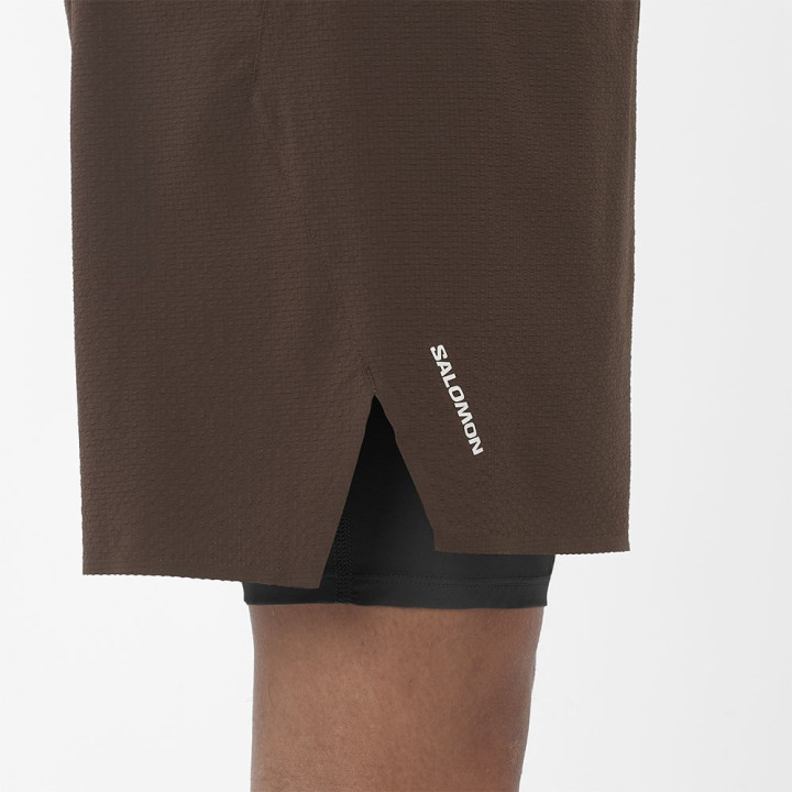 Salomon Short Trail Running 2In1 5" Sense Aero Coffee Bean Uomo