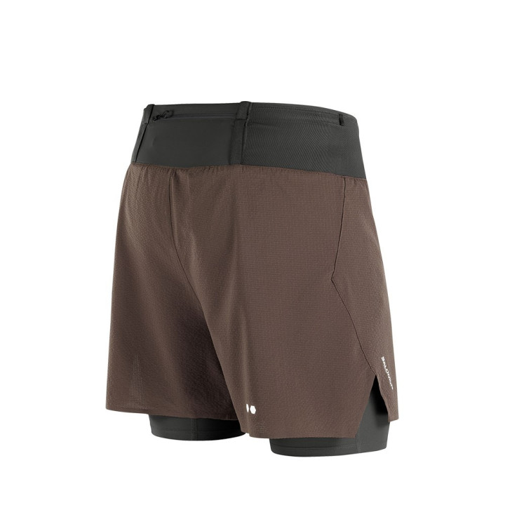 Salomon Short Trail Running 2In1 5" Sense Aero Coffee Bean Uomo