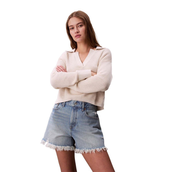 Calvin Klein Shorts Denim Azzurro Donna