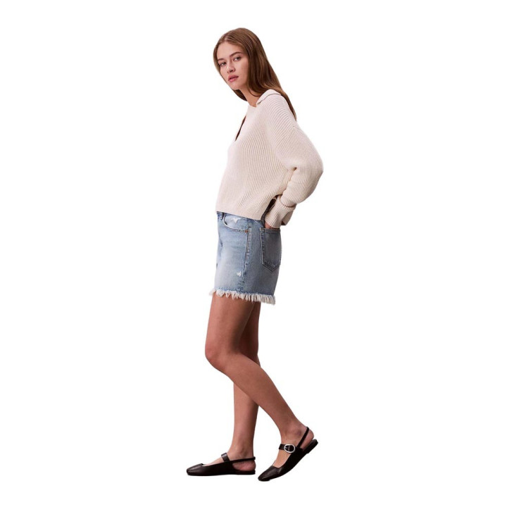 Calvin Klein Shorts Denim Azzurro Donna