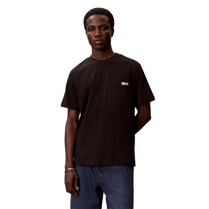 Calvin Klein T-Shirt Con Taschino Logo Nero Uomo