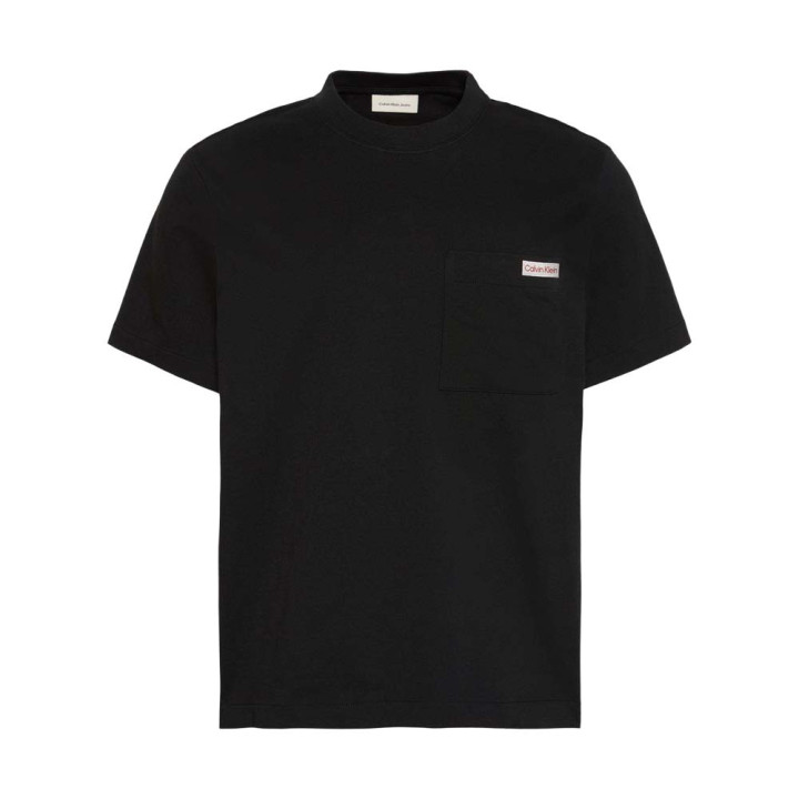 Calvin Klein T-Shirt Con Taschino Logo Nero Uomo