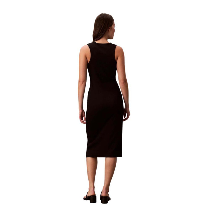 Calvin Klein Abito Rib Monologo Nero Donna