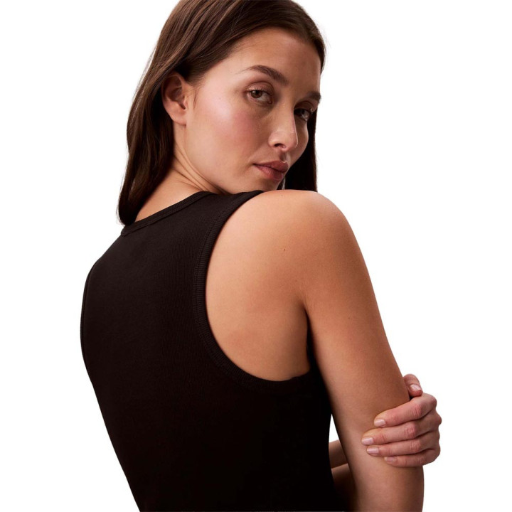 Calvin Klein Abito Rib Monologo Nero Donna