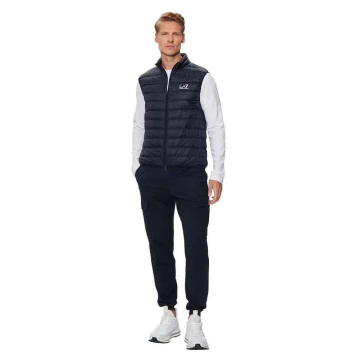 Ea7 Gilet Sportivo Logo Blu Uomo