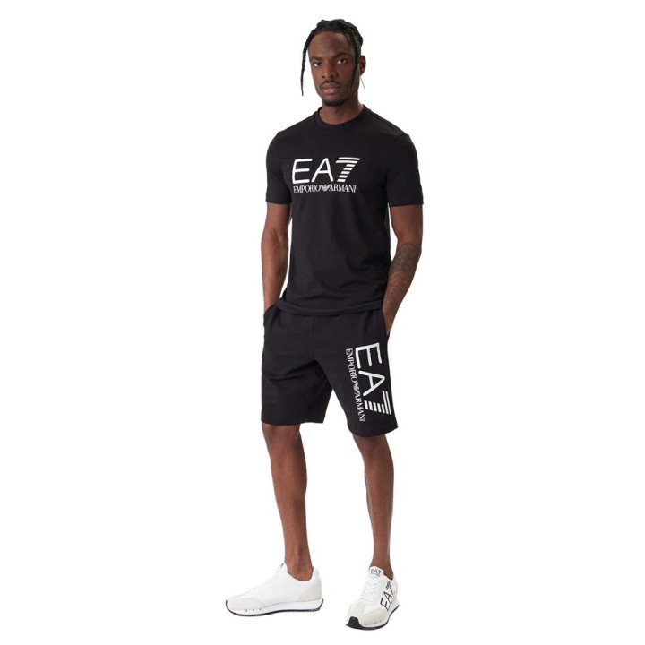 Ea7 Felpa Con Cappuccio Core Big Logo Nero Uomo