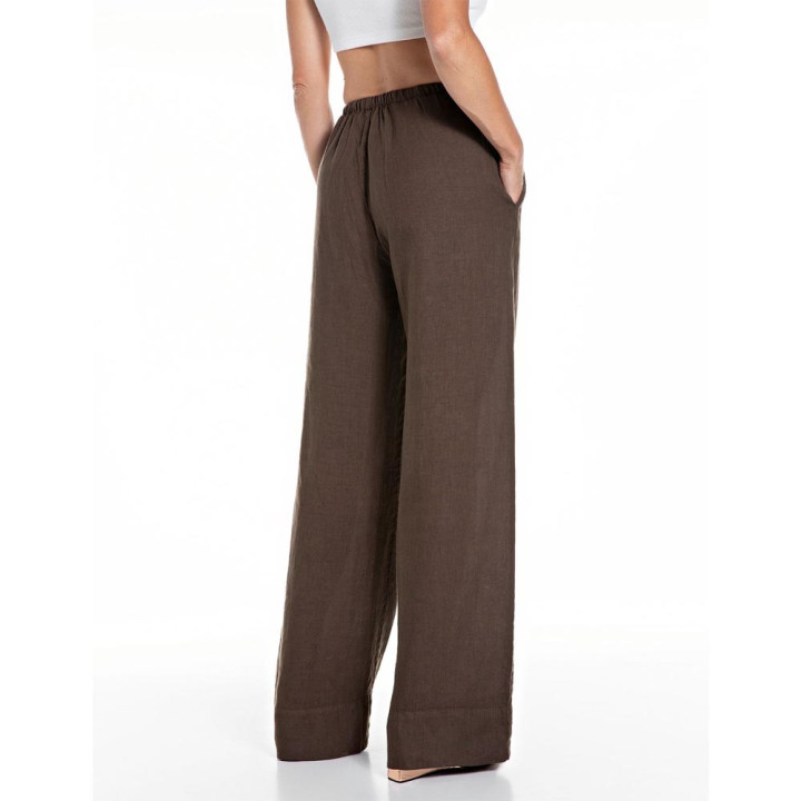Replay Pantaloni Lino Moro Donna