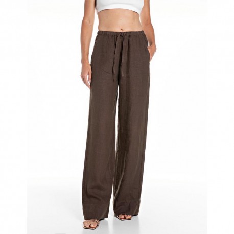 Replay Pantaloni Lino Moro Donna