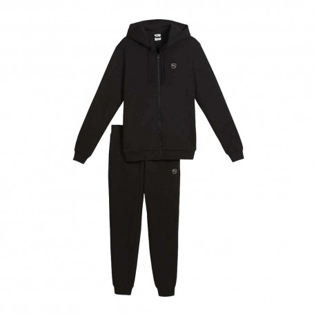 Puma Tuta Sportiva Full Zip Con Cappuccio Nero Uomo