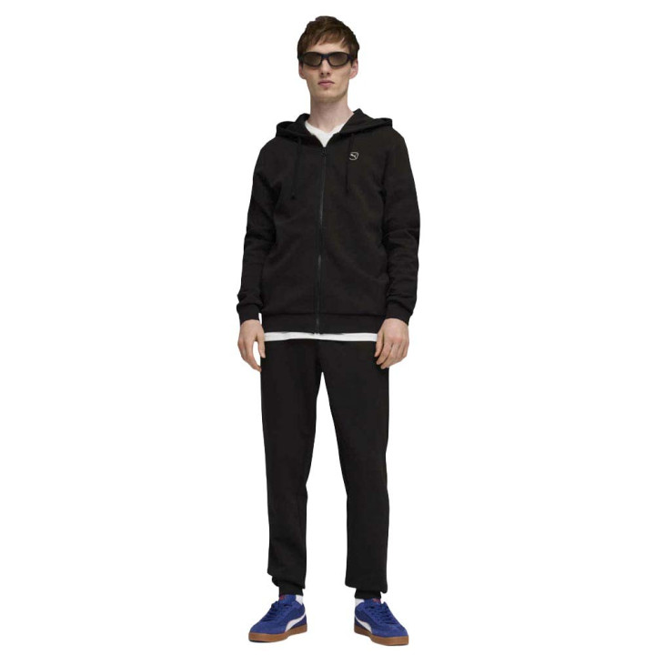 Puma Tuta Sportiva Full Zip Con Cappuccio Nero Uomo