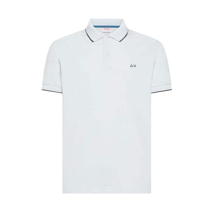 Sun 68 Polo Small Stripe Bianco Uomo