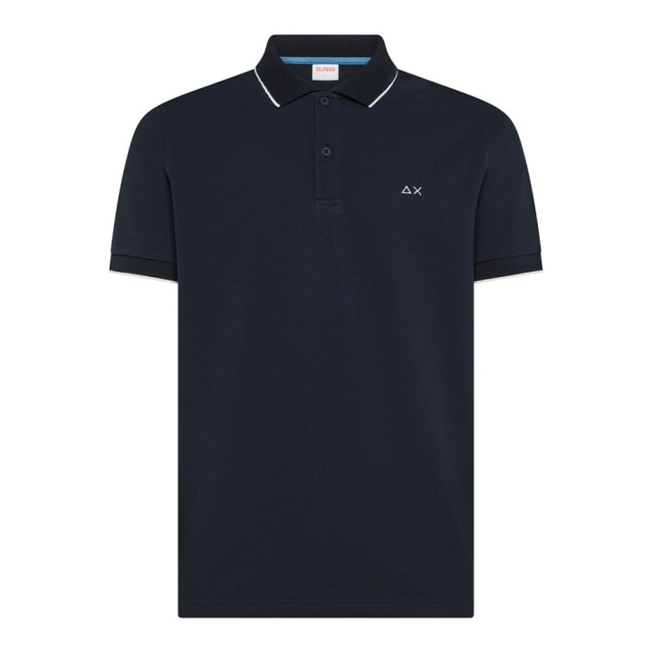 Sun 68 Polo Small Stripe Blu Uomo