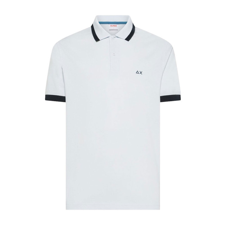 Sun 68 Polo Big Stripe Bianco Uomo