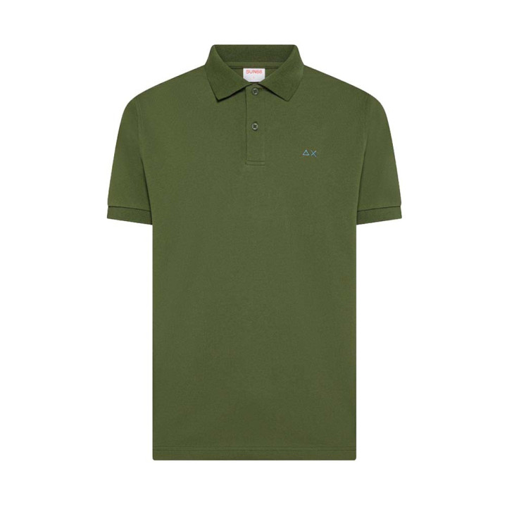 Sun 68 Polo Print Collo Fantasia Verde Uomo