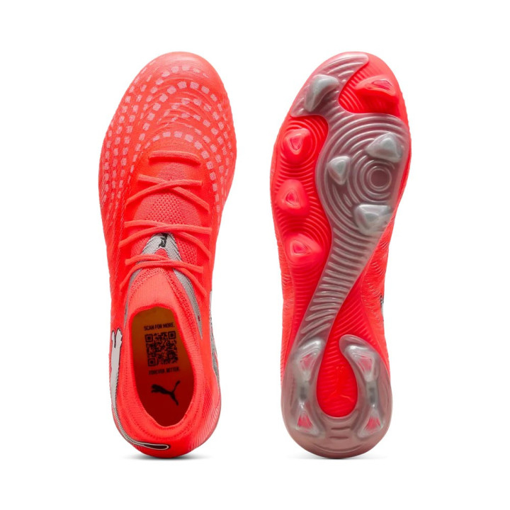 Puma Future 9 Match Fg Ag Rosso Grigio - Scarpe Calcio Uomo