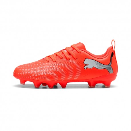 Puma Future 9 Play Fg Ag Rosso Grigio - Scarpe Calcio Bambino