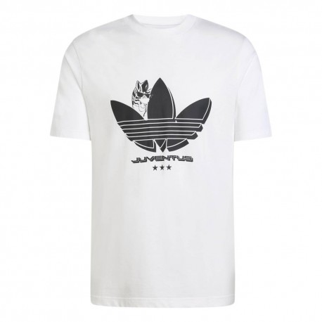 ADIDAS T-Shirt Culture Juve Trefoil Bianco Nero Uomo