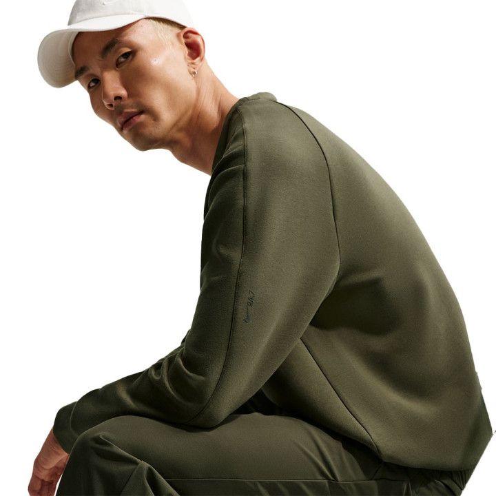 Nike 24.7 Impossiblysoft Felpa Palestra Girocollo Verde Uomo