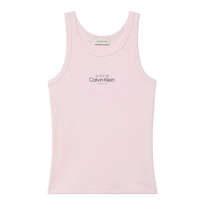 Calvin Klein Canotta Rib Graphic Rosa Donna