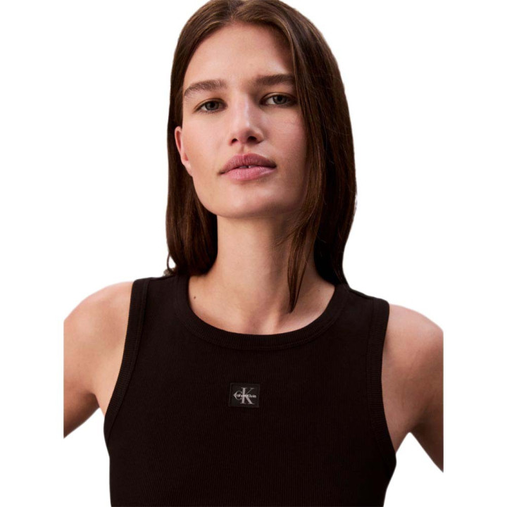 Calvin Klein Canotta Rib Nero Donna