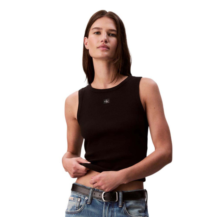 Calvin Klein Canotta Rib Nero Donna