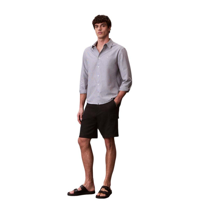 Calvin Klein Shorts Cargo Lino Nero Uomo