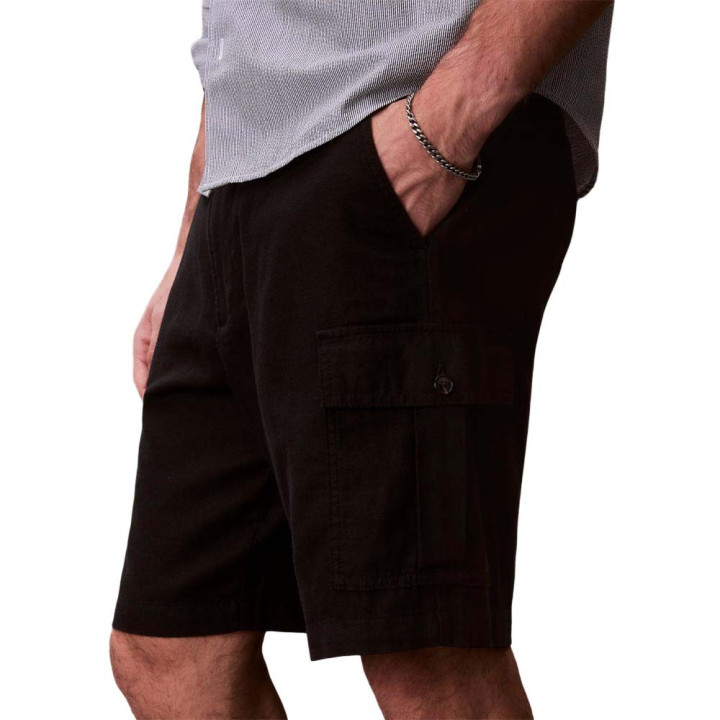 Calvin Klein Shorts Cargo Lino Nero Uomo
