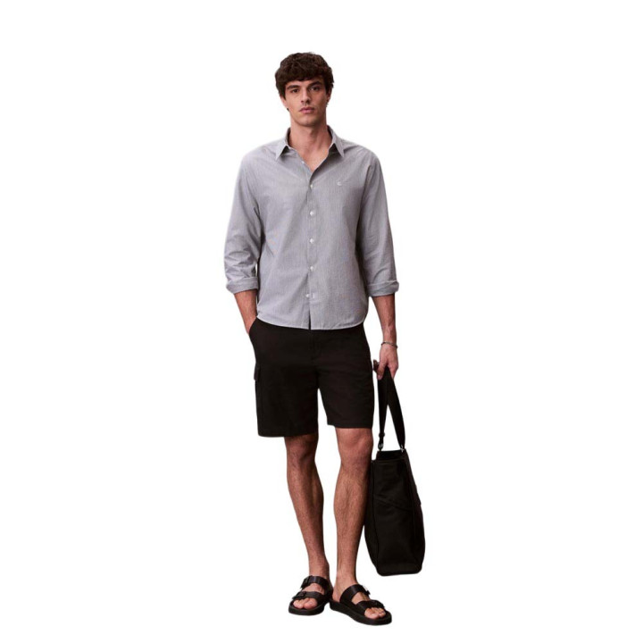 Calvin Klein Shorts Cargo Lino Nero Uomo