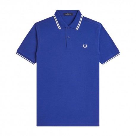 Fred Perry Polo Righe Azzurro Uomo