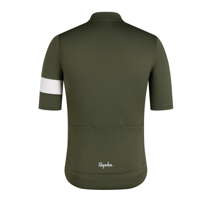 Rapha Maglia Ciclismo Core Jersey Dark Verde Bianco Uomo