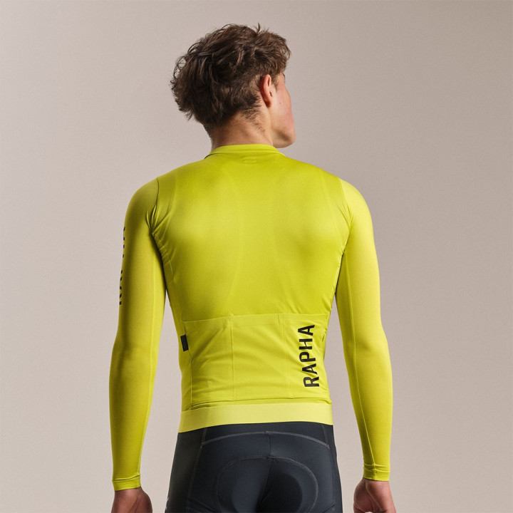Rapha Maglia Ciclismo Ls Pro Team Lightweight Chartreuse Bianco Uomo