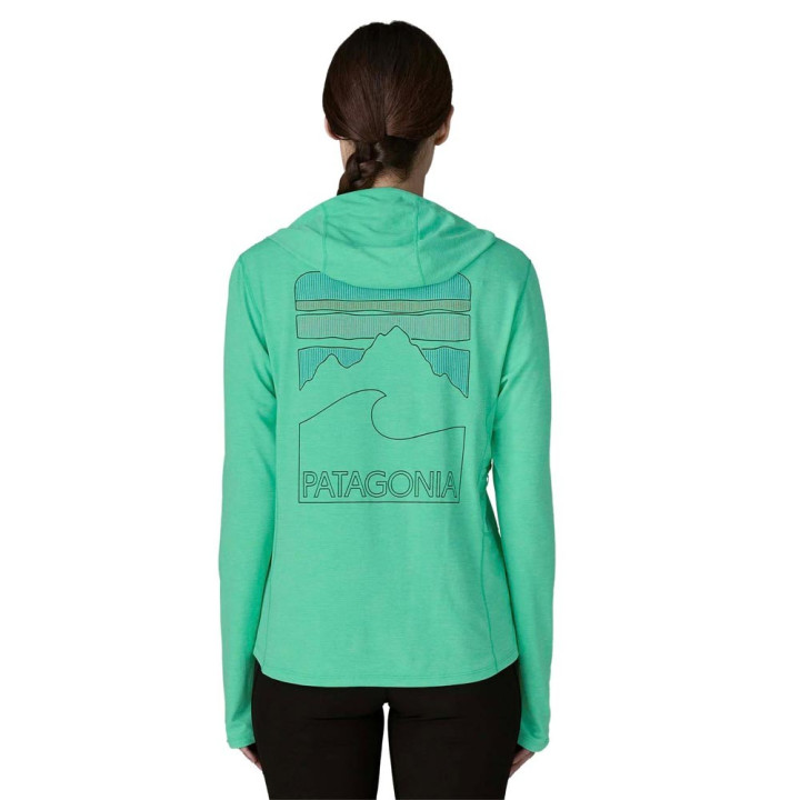 Patagonia Maglia Trekking Cap Cool Sun Hoody Peak Visions Donna