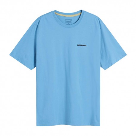 Patagonia T-Shirt Trekking P-6 Logo Shore Blue Uomo