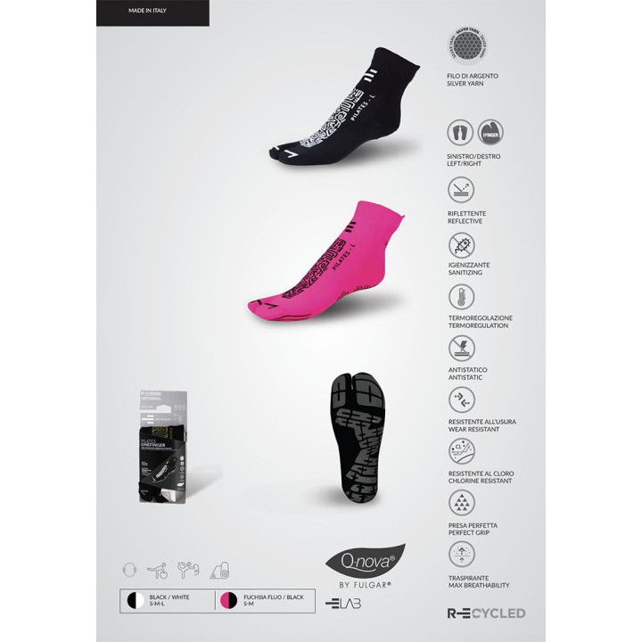 R-Evenge Calze Da Pilates 1 Finger New Nero/Bianco Unisex