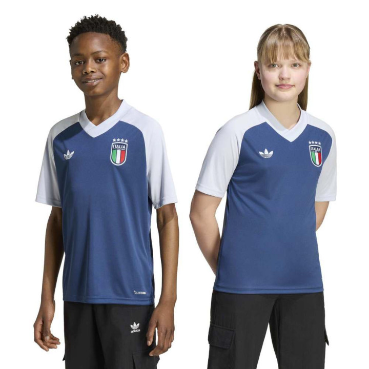 ADIDAS T-Shirt Italia Pre-Match Away Blu Bambino