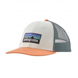 P-6 logo Lopro Trucker bianco Peach Sherbet