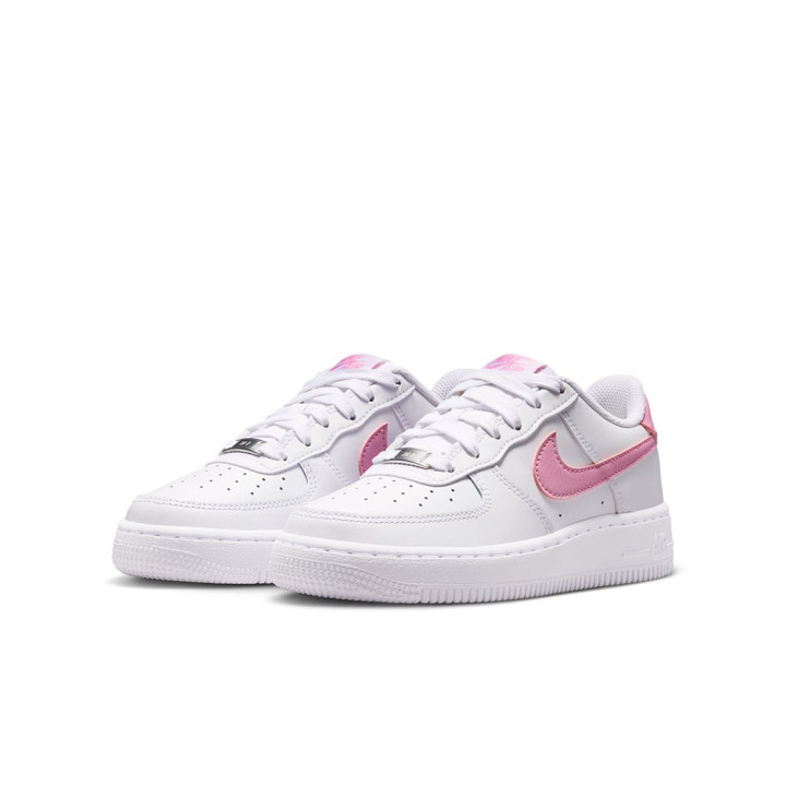 Nike Air Force 1 Gs Bianco Rosa Rise-Bianco - Sneakers Bambina